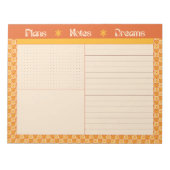 Retro Spring Hand Drawn Sunshine Plan and Dream ノートパッド (正面)