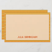 Retro Spring Hand Drawn Sunshine Striped  便箋 (正面/裏面)