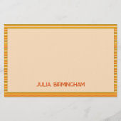 Retro Spring Hand Drawn Sunshine Striped  便箋 (正面)