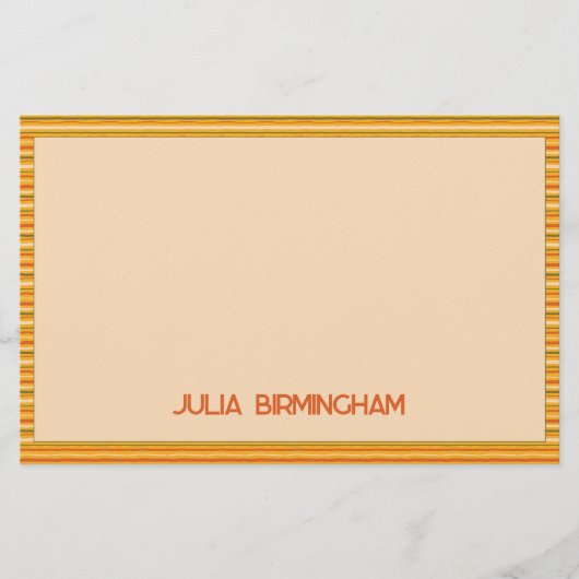 Retro Spring Hand Drawn Sunshine Striped  便箋 (正面)