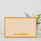 Retro Spring Hand Drawn Sunshine Striped  便箋 (スタンド正面)