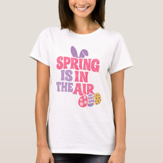 Retro Spring Is In The Air Easter Bunny And Eggs Tシャツ