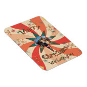 Retro Sputnik Photo and Message Christmas Kitchen マグネット (右側)