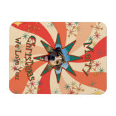 Retro Sputnik Photo and Message Christmas Kitchen マグネット (横)