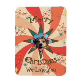 Retro Sputnik Photo and Message Christmas Kitchen マグネット