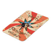 Retro Sputnik Photo and Message Christmas Kitchen マグネット (左側)