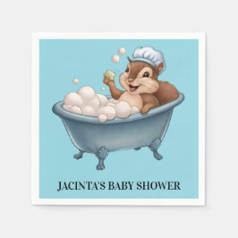 Retro Squirrel Baby Shower スタンダードカクテルナプキン