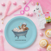Retro Squirrel Baby Shower ペーパープレート (パーティー)