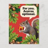 Retro Squirrel with gift parcel greeting ポストカード (正面)