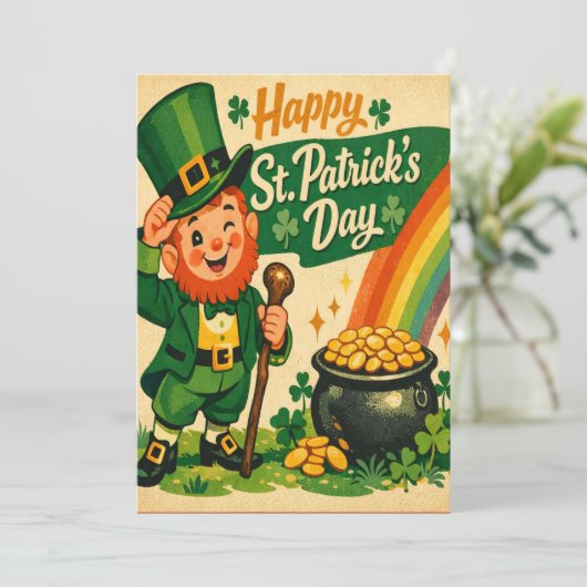 Retro St. Patrick's Day Card シーズンカード (スタンド正面)