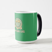 Retro St. Patrick's Day Good Vibes & Luck Smiley  モーフィングマグカップ (正面右)