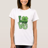 Retro St Patrick's Day Love Clover Green Plaid  Tシャツ (正面)