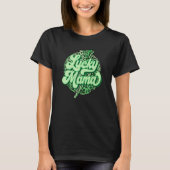 Retro St Patricks Day Lucky Mama Shamrock Lightnin Tシャツ (正面)