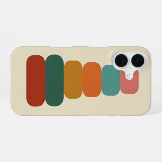 Retro Stacked Rounded Shapes iPhone 16ケース (裏面横)