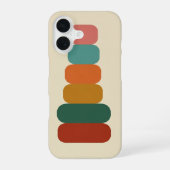 Retro Stacked Rounded Shapes iPhone 16ケース (裏面)