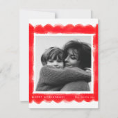 retro stamping red frame photo square christmas シーズンカード (正面)