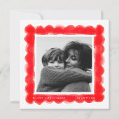 retro stamping red frame photo square christmas シーズンカード (正面)