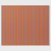 Retro Star Round Flower Orange Blue ラッピングペーパー (フラット)