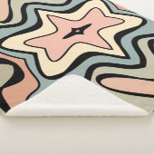 Retro Starburst Abstract Art Throw Blanket シェルパブランケット (3/4)