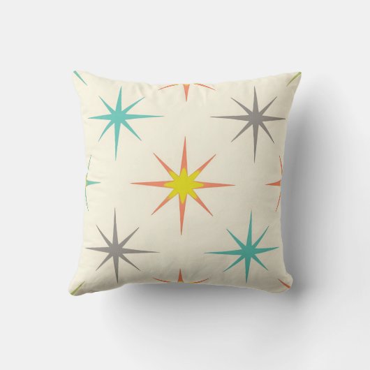 Retro Starburst Mid-Century Pattern クッション (裏面)