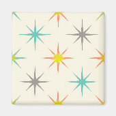 Retro Starburst Mid-Century Pattern マグネット (正面)