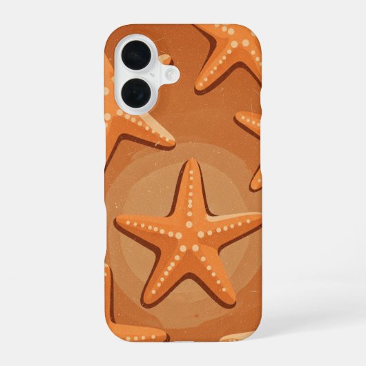 Retro Starfish Pattern iPhone 16ケース (裏面)