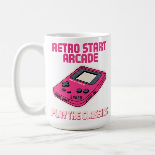 Retro Start Arcade コーヒーマグカップ (左)
