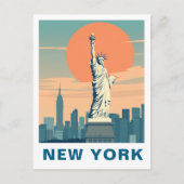 Retro Statue of Liberty New York City Travel ポストカード (正面)