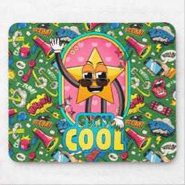 Retro Stay Cool Star Pop Art Mouse Pad マウスパッド