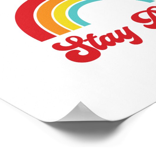 Retro Stay Proud Rainbow Gay Pride ポスター (角)