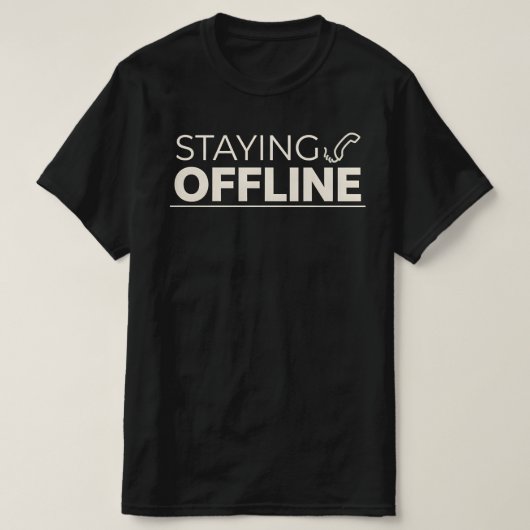 Retro STAYING OFFLINE  With Vintage Phone Icon Tシャツ (デザイン正面)