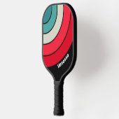 Retro Stealth Circle Stripe with Name ピックルボールラケット (左)