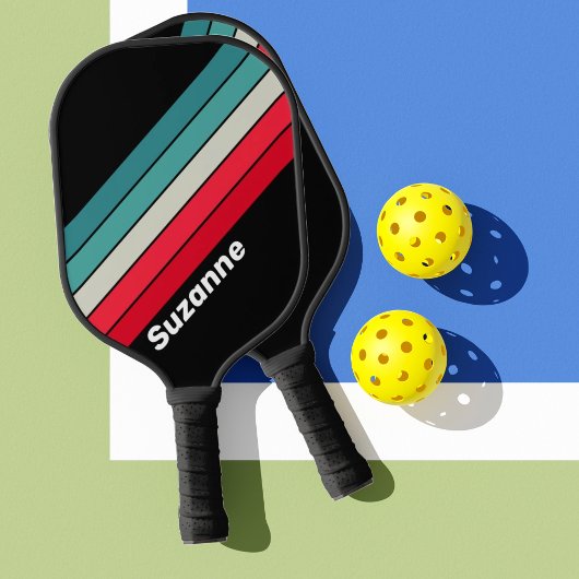 Retro Stealth Rainbow 名入り ピックルボールラケット