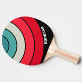 Retro Stealth Rainbow Circle Stripe with Name 卓球ラケット (横)