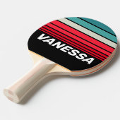 Retro Stealth Rainbow Horizon Striping with Name 卓球ラケット (正面アングル)