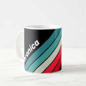 Retro Stealth Rainbow Striped with Name コーヒーマグカップ (正面左)