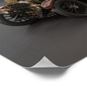 Retro Steampunk Police Cruiser ポスター (角)