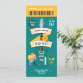 Retro Stereo Rock ’n’ Roll Wedding Ticket 招待状 (スタンド正面)