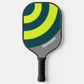Retro Storm Cloud Grove Circle Stripe with Name ピックルボールラケット (裏面)