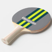 Retro Storm Cloud Grove Pin Stripes with Name 卓球ラケット (正面アングル)