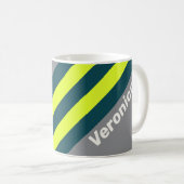 Retro Storm Cloud Grove Stripes with Name コーヒーマグカップ (正面右)