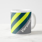 Retro Storm Cloud Grove Stripes with Name ジャンボコーヒーマグカップ (正面右)