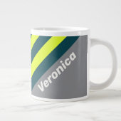 Retro Storm Cloud Grove Stripes with Name ジャンボコーヒーマグカップ (右)