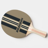 Retro Stormy Desert Rally Stripe with Name 卓球ラケット (横)