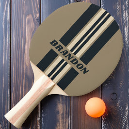 Retro Stormy Desert Rally Stripe with Name 卓球ラケット