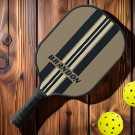 Retro Stormy Desert Rally Stripes with Name ピックルボールラケット