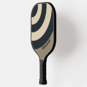 Retro Stormy Desert Three Circle Stripe with Name ピックルボールラケット (左)