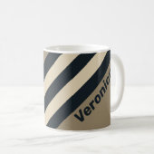 Retro Stormy Desert Three Stripes with Name コーヒーマグカップ (正面右)