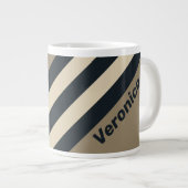 Retro Stormy Desert Three Stripes with Name ジャンボコーヒーマグカップ (正面右)
