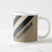 Retro Stormy Desert Three Stripes with Name ジャンボコーヒーマグカップ (右)